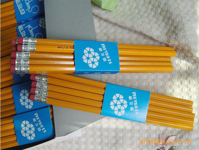 專業批發之選 四花牌普通木制帶橡皮鉛筆(黃桿)與浙江光輝文教用品義烏分公司